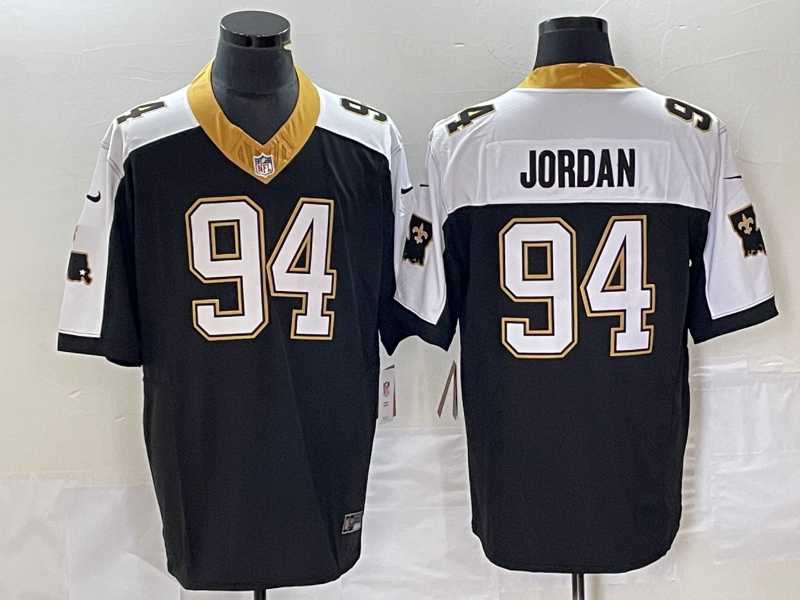 Mens New Orleans Saints #94 Cameron Jordan Black 2023 FUSE 1987 Legacy Vapor Stitched Jersey